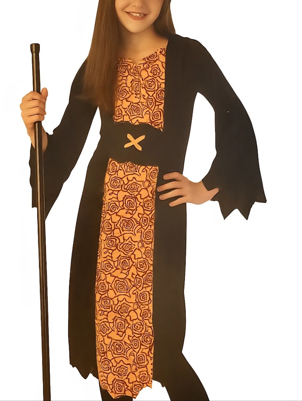 Rubie's Black Orange Spiderweb Witch Girl's Medium (8-10) Halloween Costume EUC